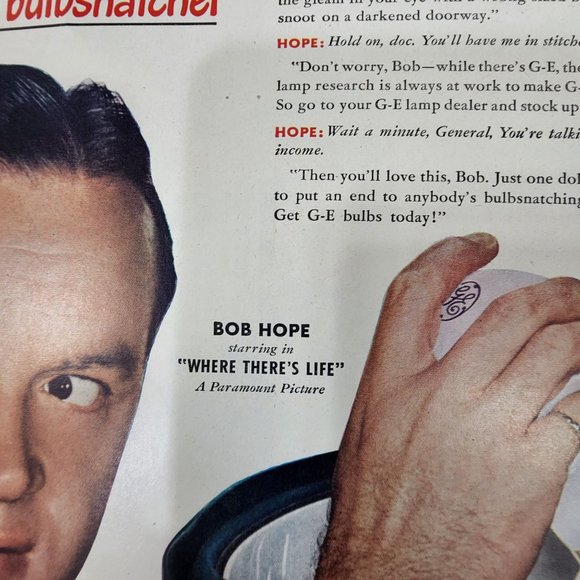 Vintage advertising 1940s Bob Hope GE Lamps print ad  magazine - Picture 2 of 6